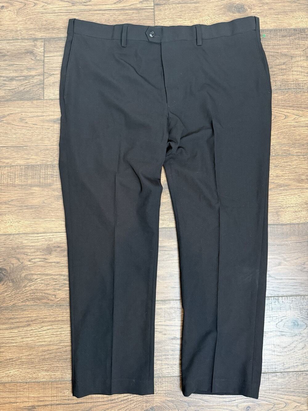 Oak Hill Perfect Fit Trouser Dress Pants Slacks Mens 44x30 Black Tapered Leg NWT